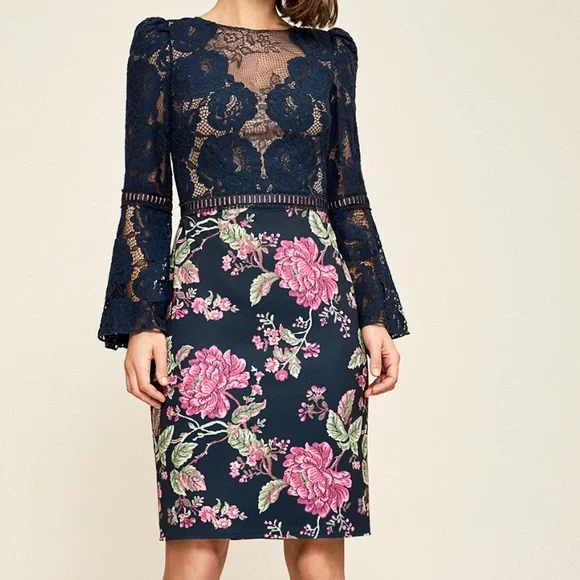 Tadashi Shoji | Dresses | Tadashi Shoji Navy Midi Dress | Poshmark